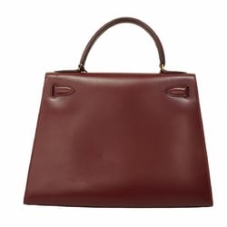 Hermes handbag Kelly 28 box calf Bordeaux 〇R engraved ladies