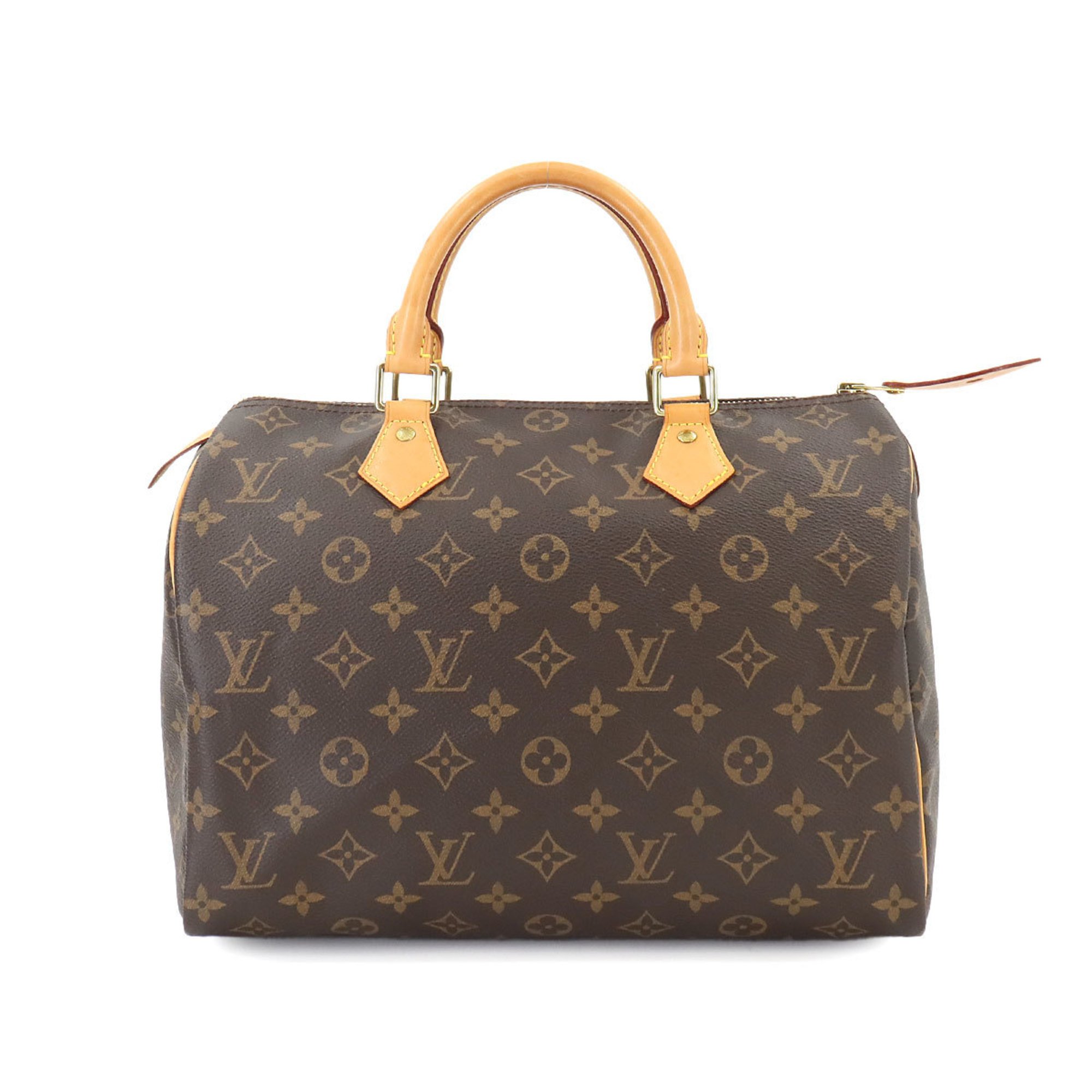 Louis Vuitton Monogram Speedy 30 Handbag Brown M41108 Gold Hardware