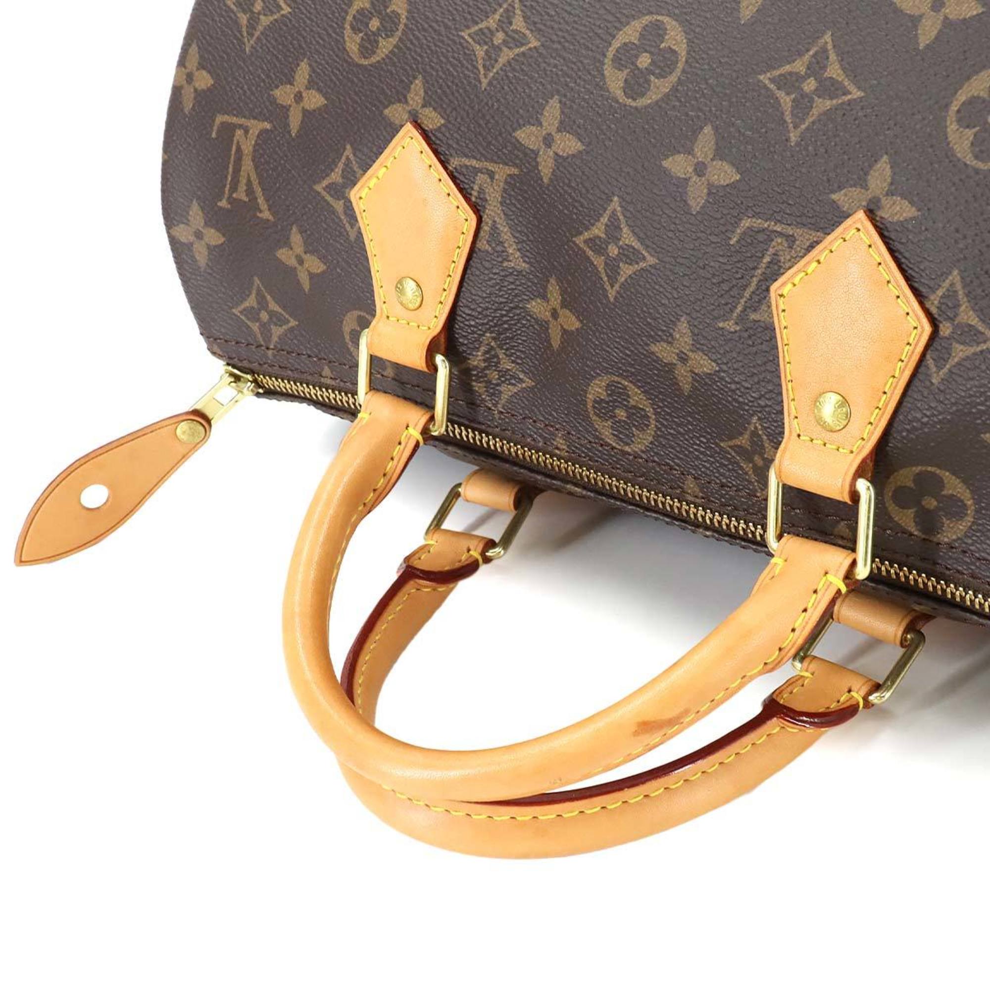 Louis Vuitton Monogram Speedy 30 Handbag Brown M41108 Gold Hardware