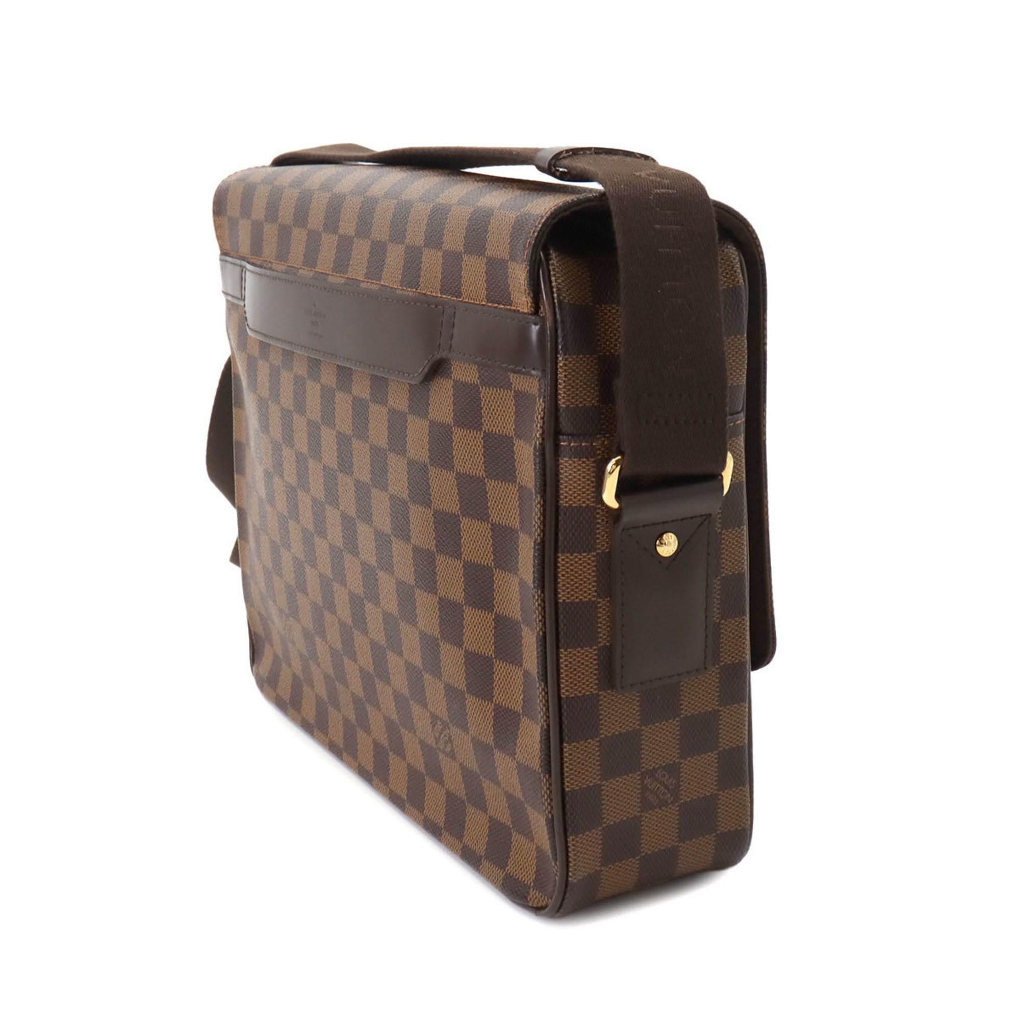 Louis Vuitton Damier Shelton MM Shoulder Bag Ebene Brown N41149