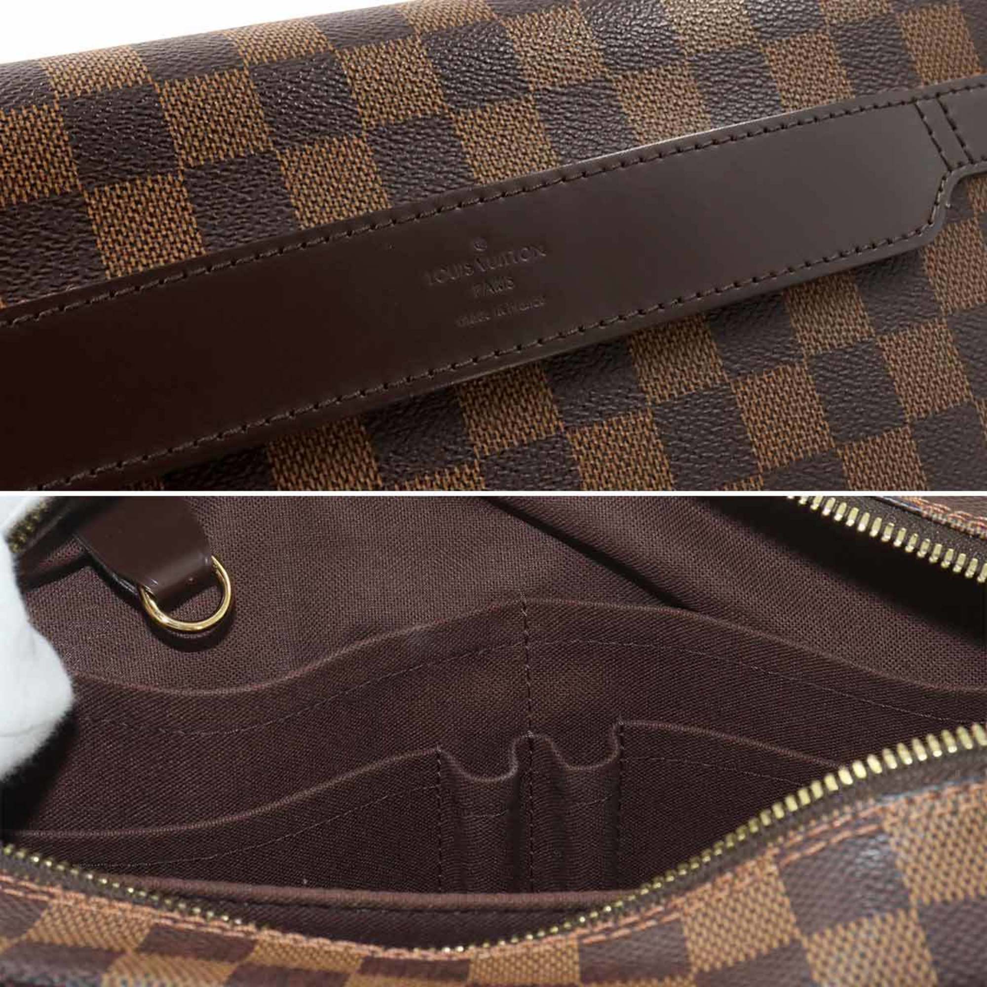 Louis Vuitton Damier Shelton MM Shoulder Bag Ebene Brown N41149