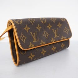 Louis Vuitton Shoulder Bag Monogram Pochette Twin PM M51854 Brown Women's