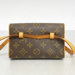 Louis Vuitton Waist Bag Monogram Pochette Florentine M51855 Brown Women's