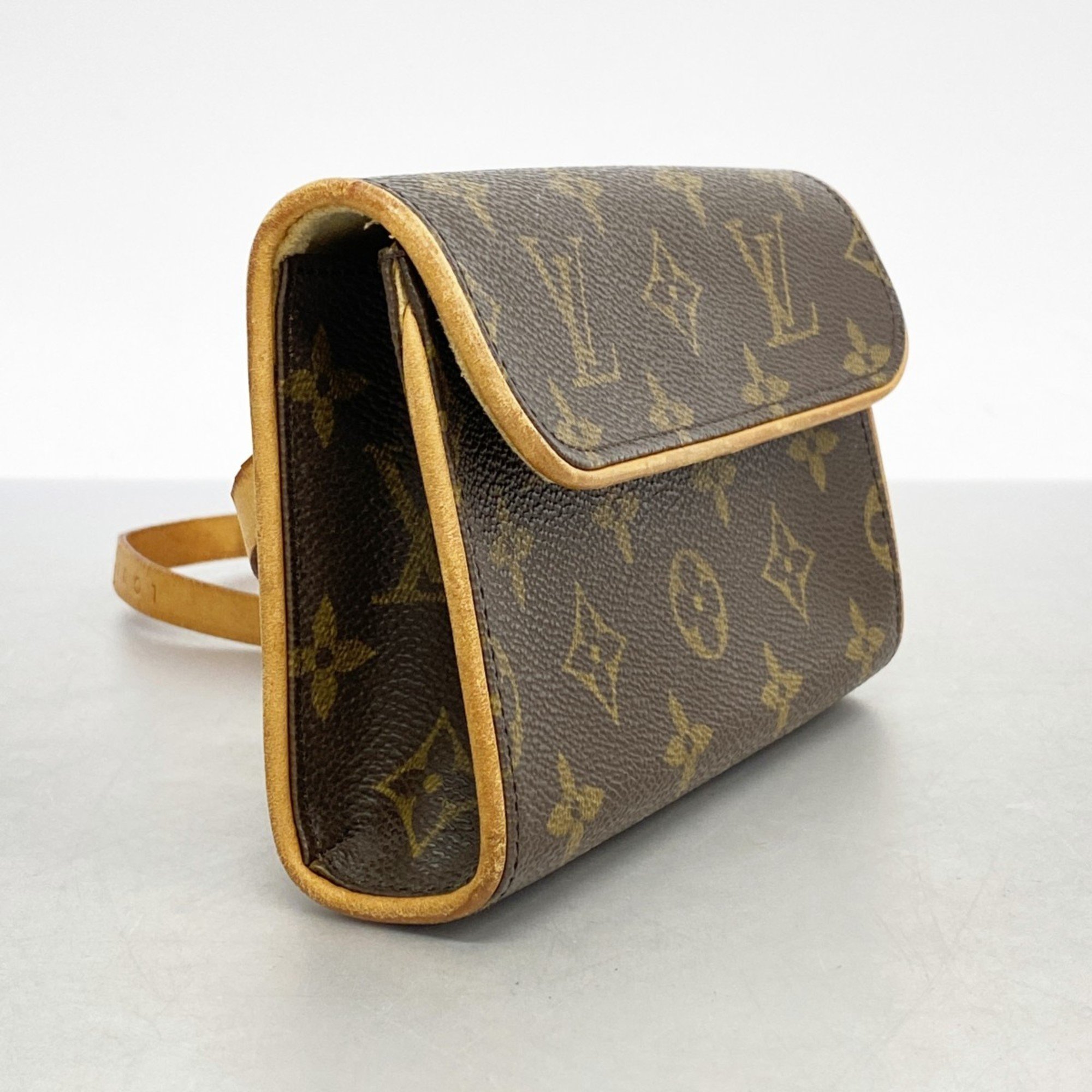 Louis Vuitton Waist Bag Monogram Pochette Florentine M51855 Brown Women's