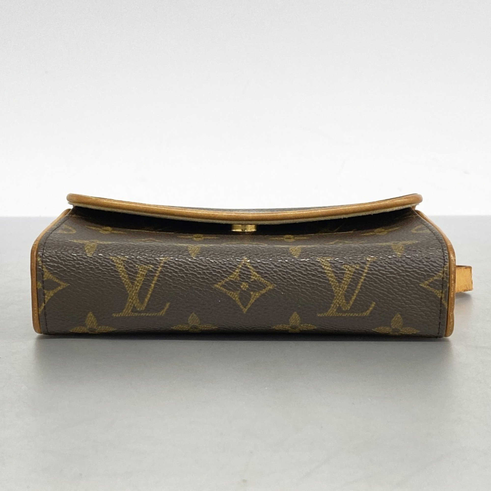 Louis Vuitton Waist Bag Monogram Pochette Florentine M51855 Brown Women's