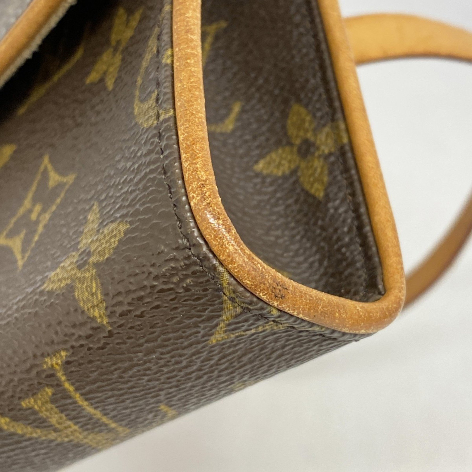 Louis Vuitton Waist Bag Monogram Pochette Florentine M51855 Brown Women's