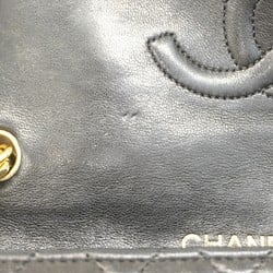 Chanel Shoulder Bag Matelasse Chain Lambskin Black Women's