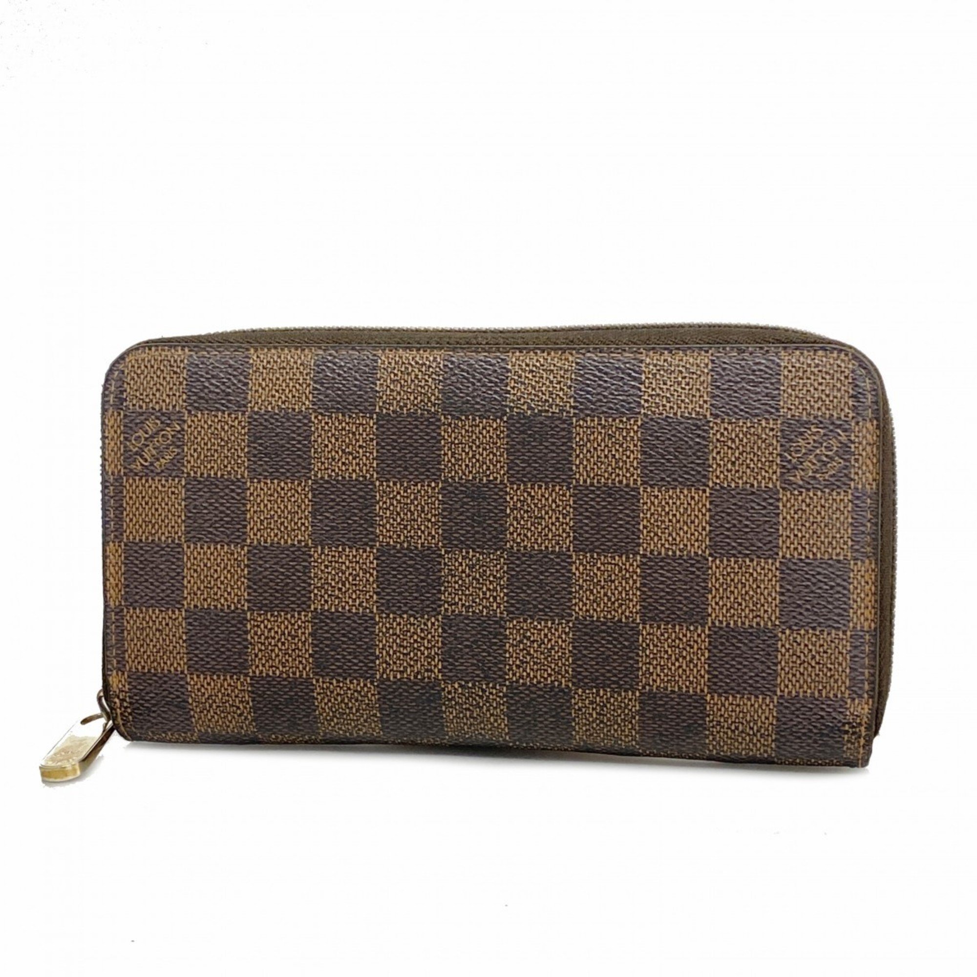 Louis Vuitton Long Wallet Damier Zippy N60015 Brown Men's Women's