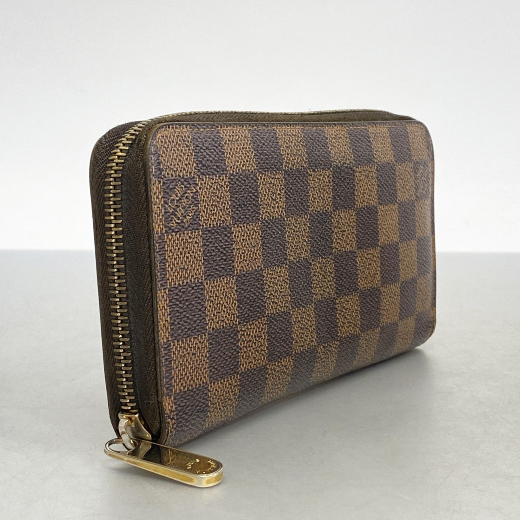 Louis Vuitton Long Wallet Damier Zippy N60015 Brown Men's Women's