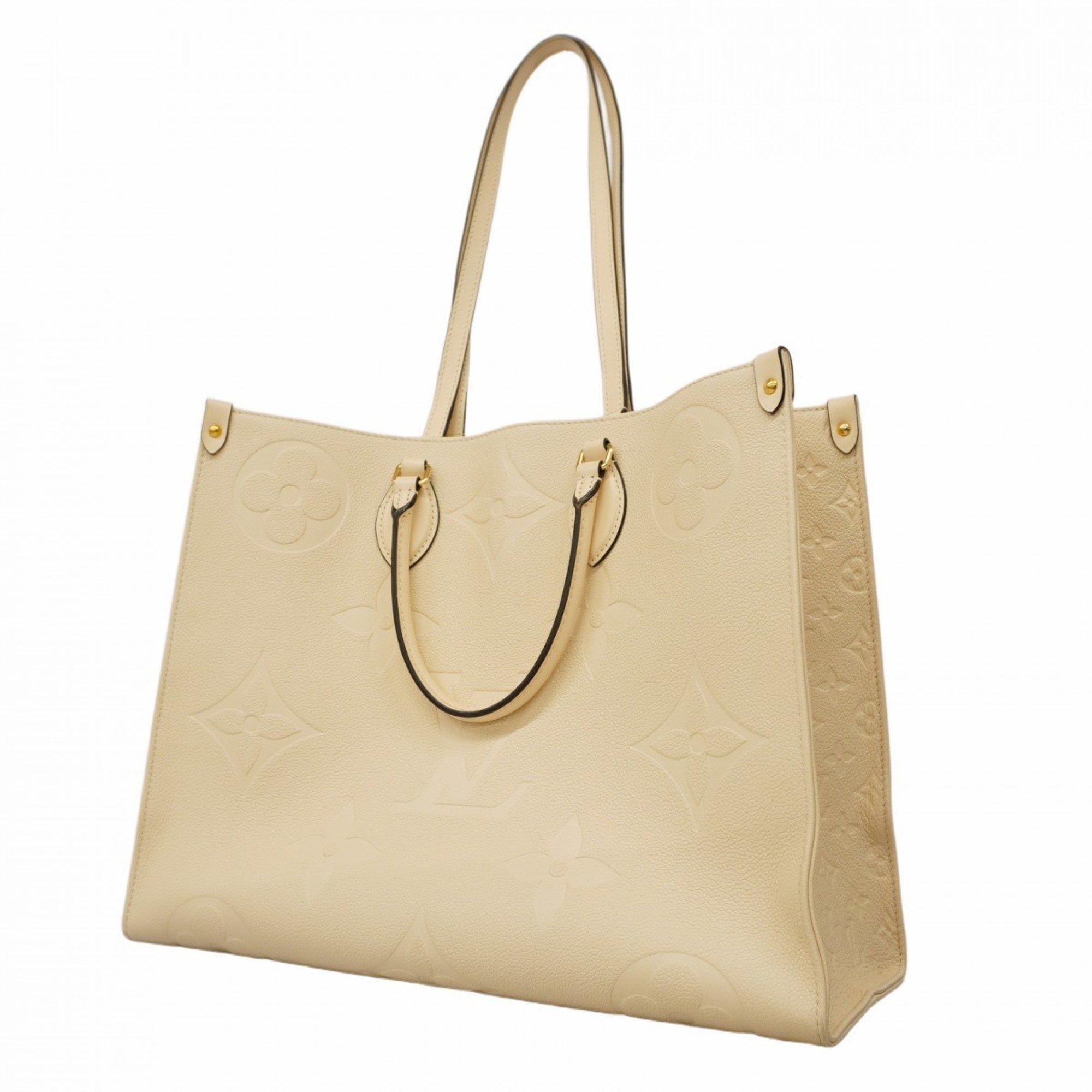 Louis Vuitton Tote Bag Monogram Empreinte On the Go GM M45081 Creme Ladies