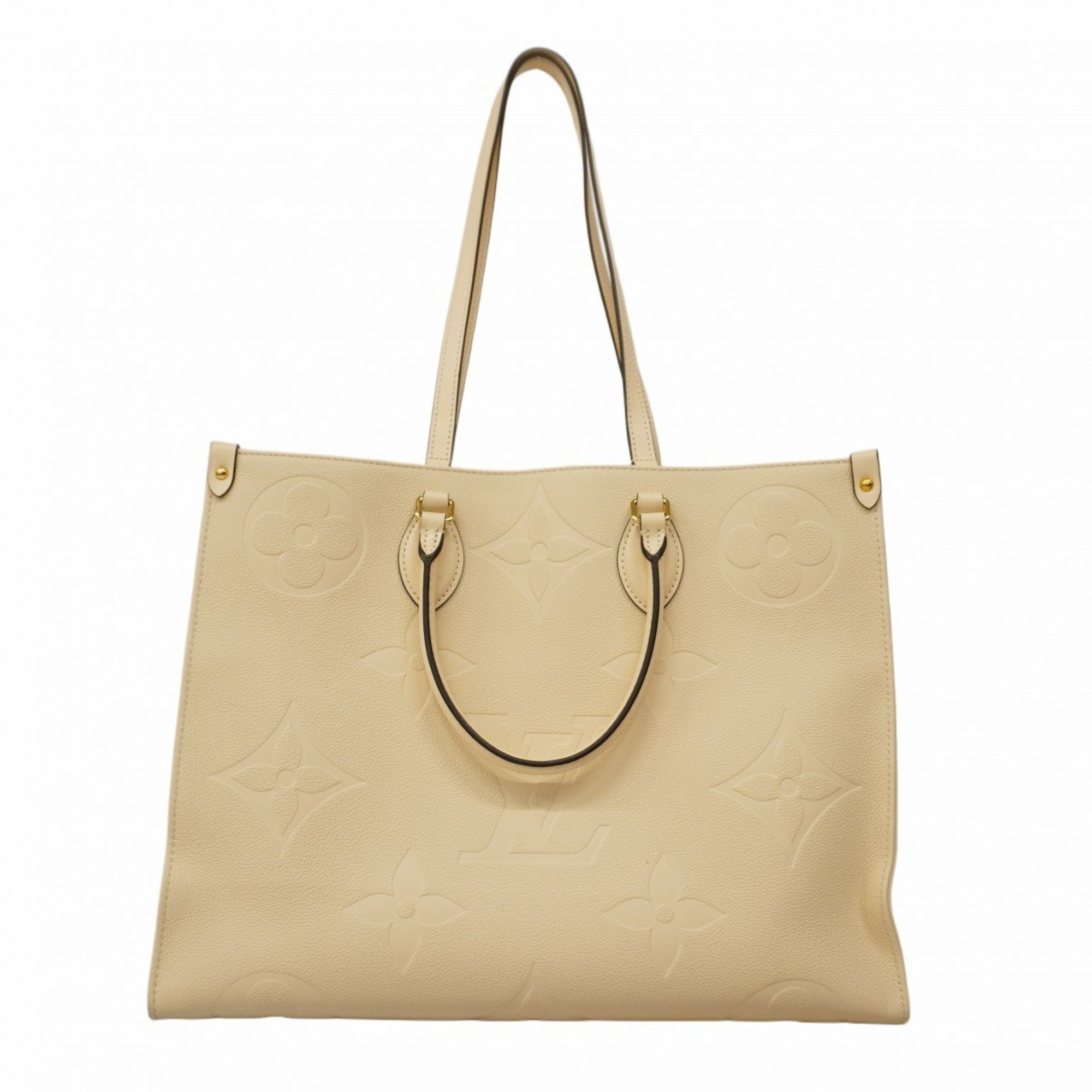 Louis Vuitton Tote Bag Monogram Empreinte On the Go GM M45081 Creme Ladies