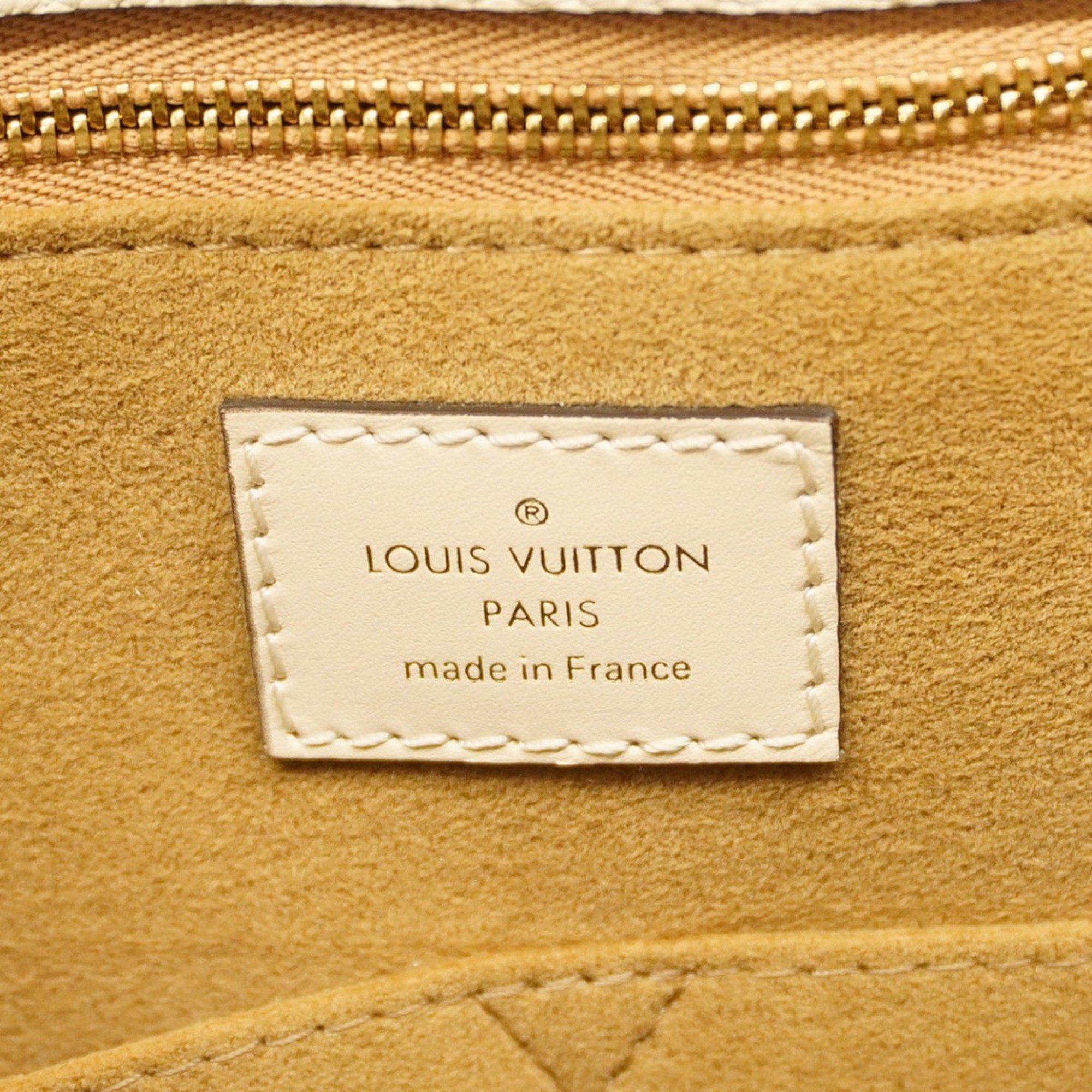 Louis Vuitton Tote Bag Monogram Empreinte On the Go GM M45081 Creme Ladies