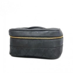 Chanel Vanity Bag Bicolor Leather Black Women's