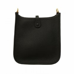 Hermes Shoulder Bag Evelyn TPM Taurillon Clemence Black W Engraved Ladies