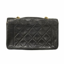 Chanel Shoulder Bag Matelasse Chain Lambskin Black Women's