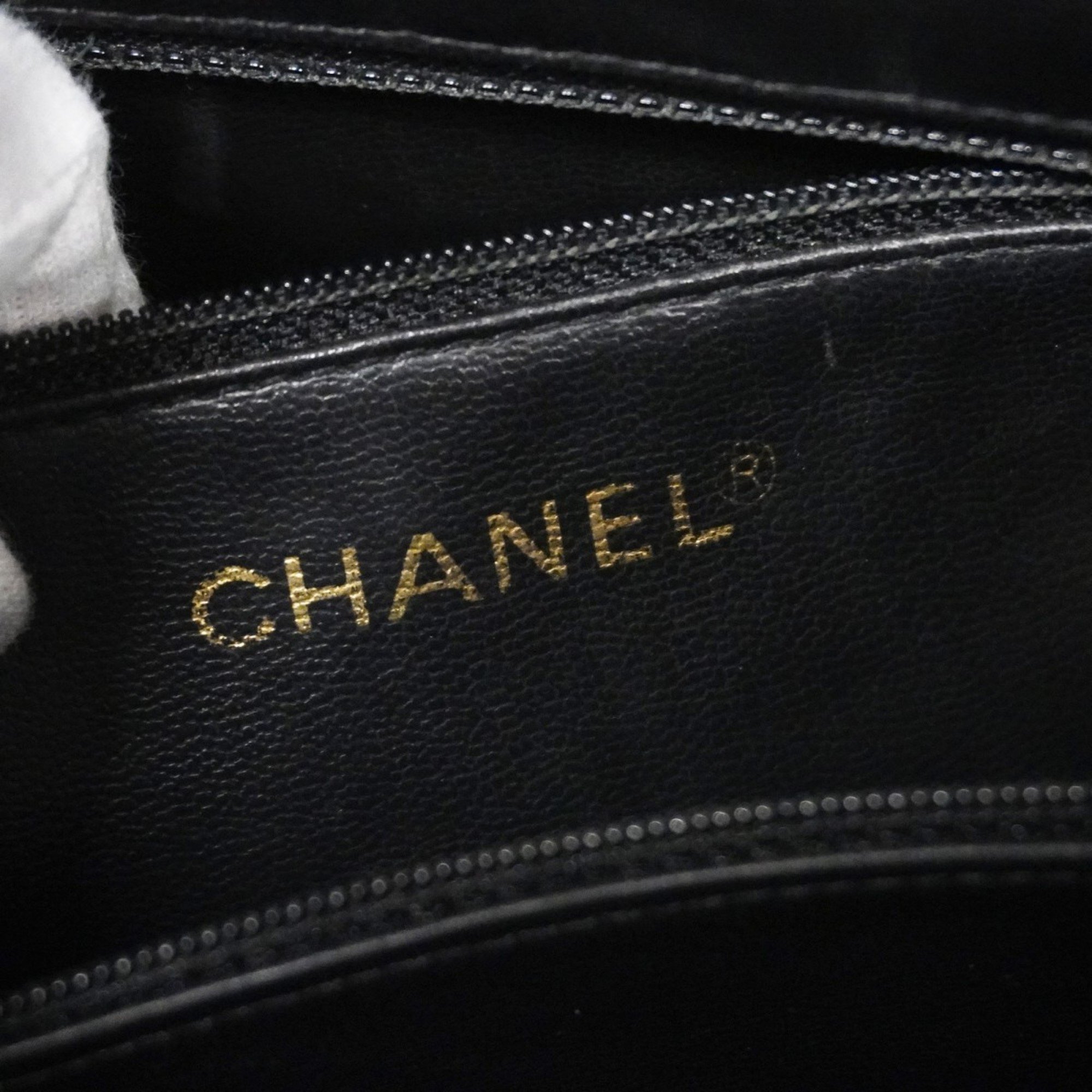 Chanel Tote Bag Chain Shoulder Leather Black Women's