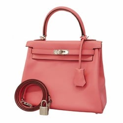 Hermes handbag Kelly 25 Swift Rose Azalee B engraved ladies