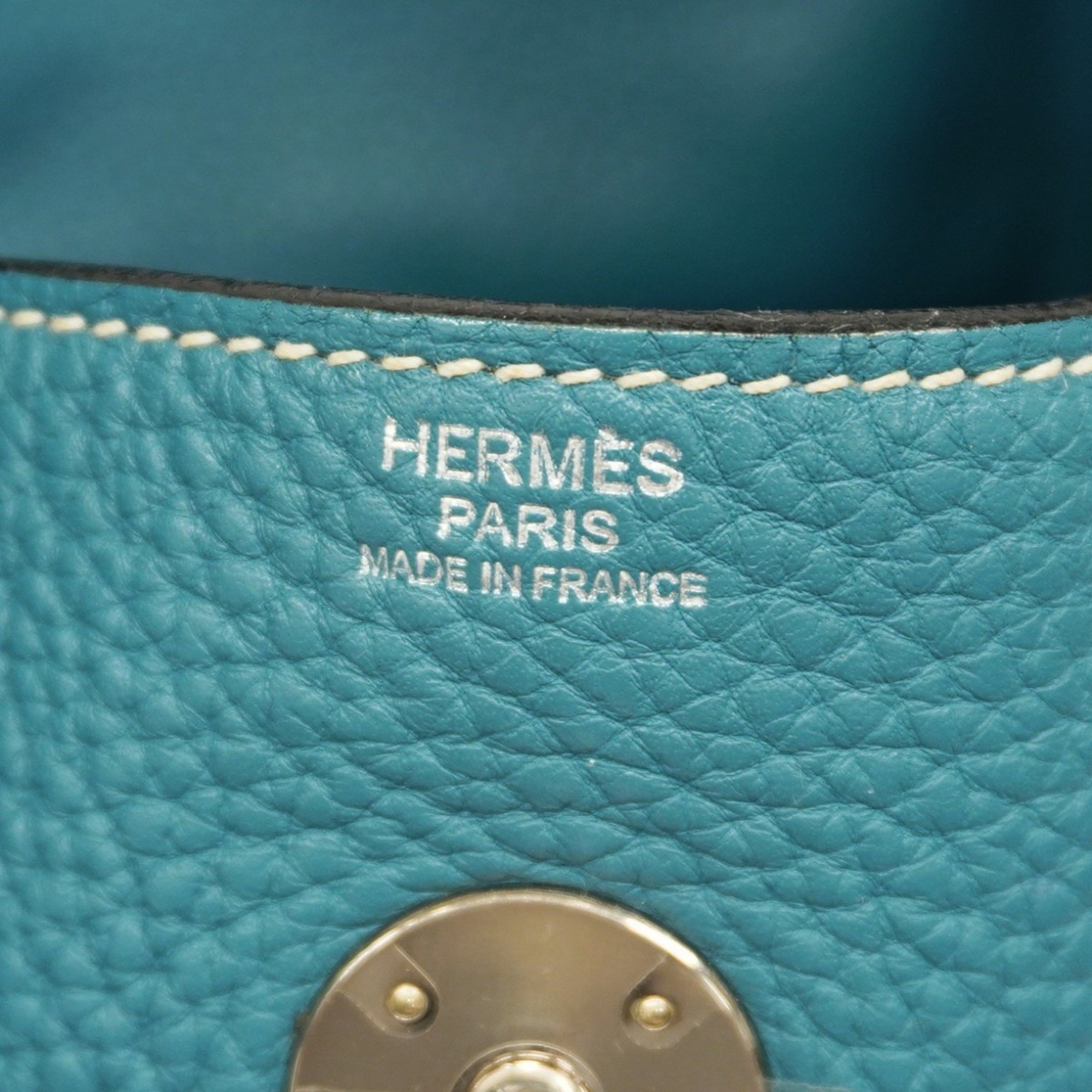 Hermes Shoulder Bag Lindy 30 Taurillon Clemence Blue Jean □Q Stamped Ladies