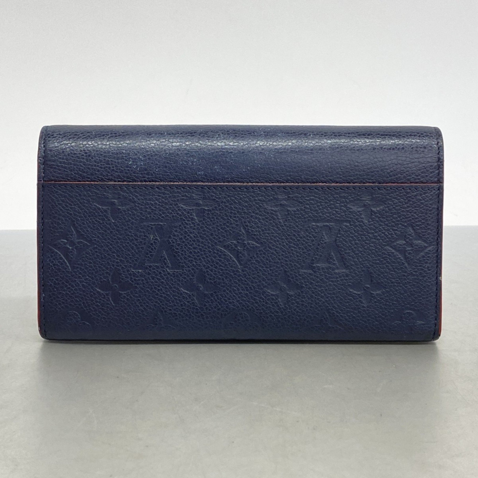 Louis Vuitton Long Wallet Monogram Empreinte Portefeuille Sarah M62125 Marine Rouge Ladies