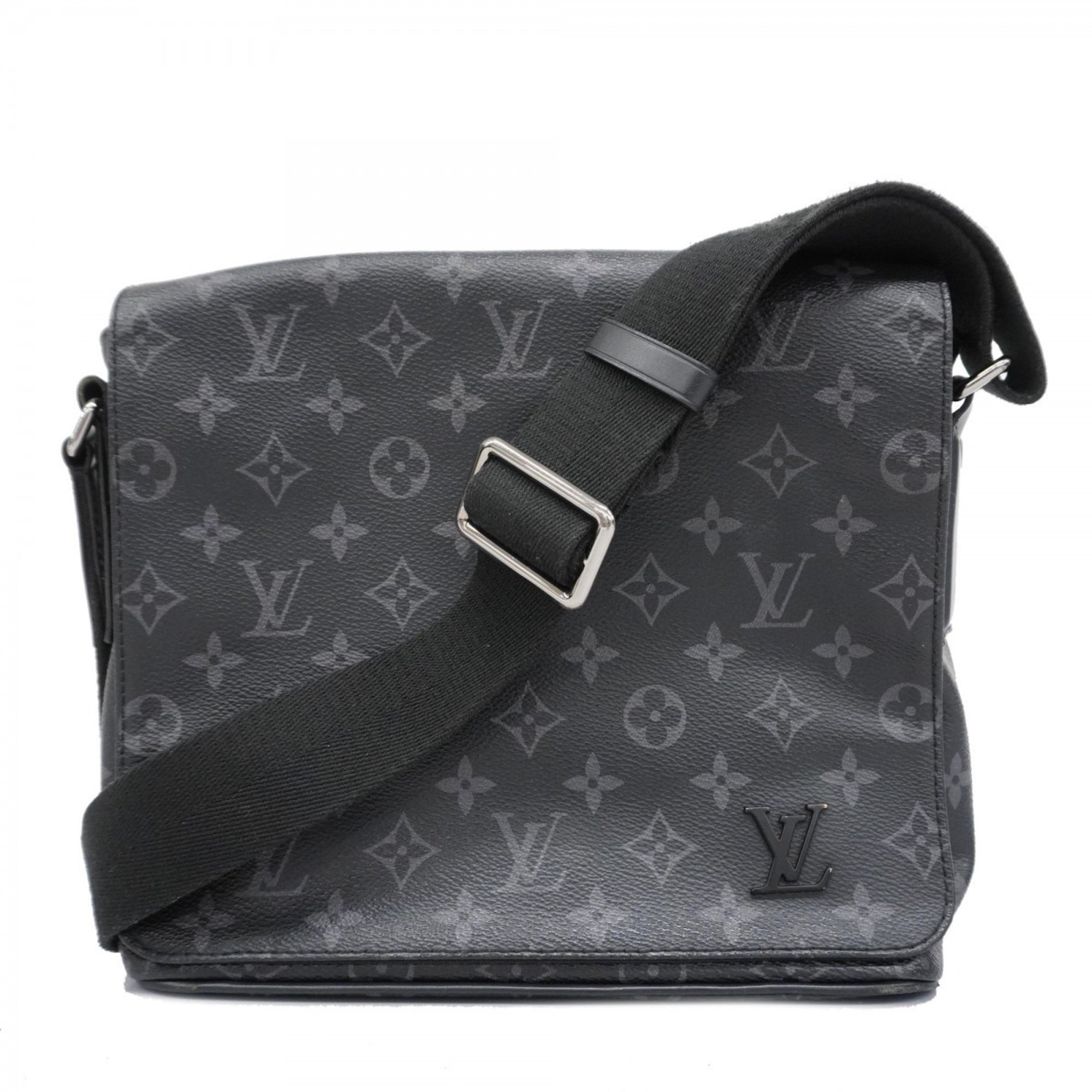 Louis Vuitton Shoulder Bag Monogram Eclipse District PM NV3 M46255 Black Men's