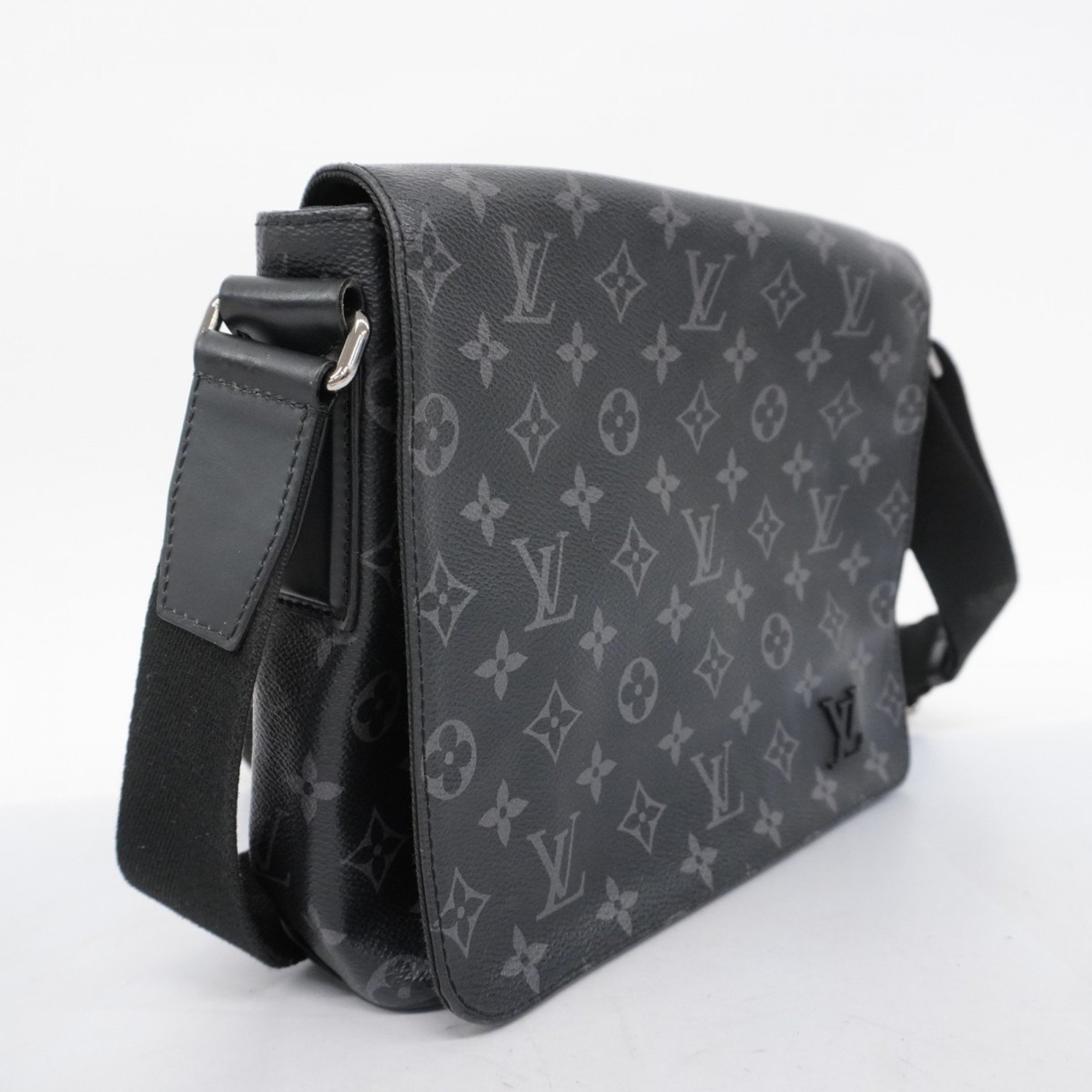 Louis Vuitton Shoulder Bag Monogram Eclipse District PM NV3 M46255 Black Men's