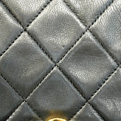 Chanel Shoulder Bag Matelasse W Chain Lambskin Black Women's