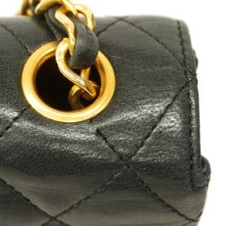 Chanel Shoulder Bag Matelasse Chain Lambskin Black Women's