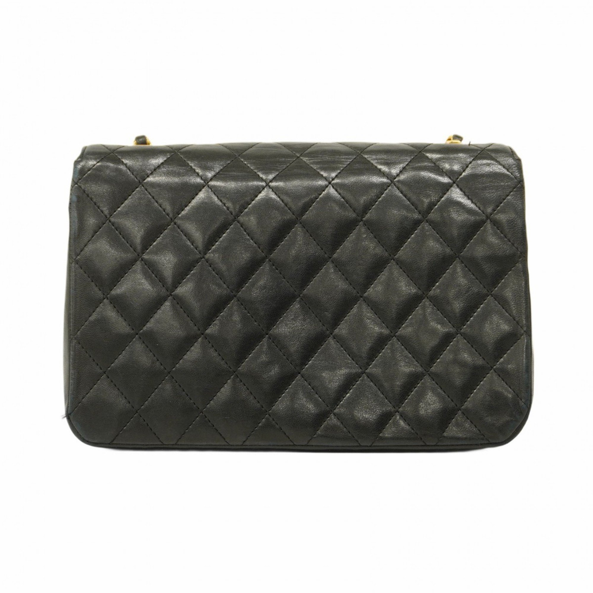 Chanel Shoulder Bag Matelasse Chain Lambskin Black Women's