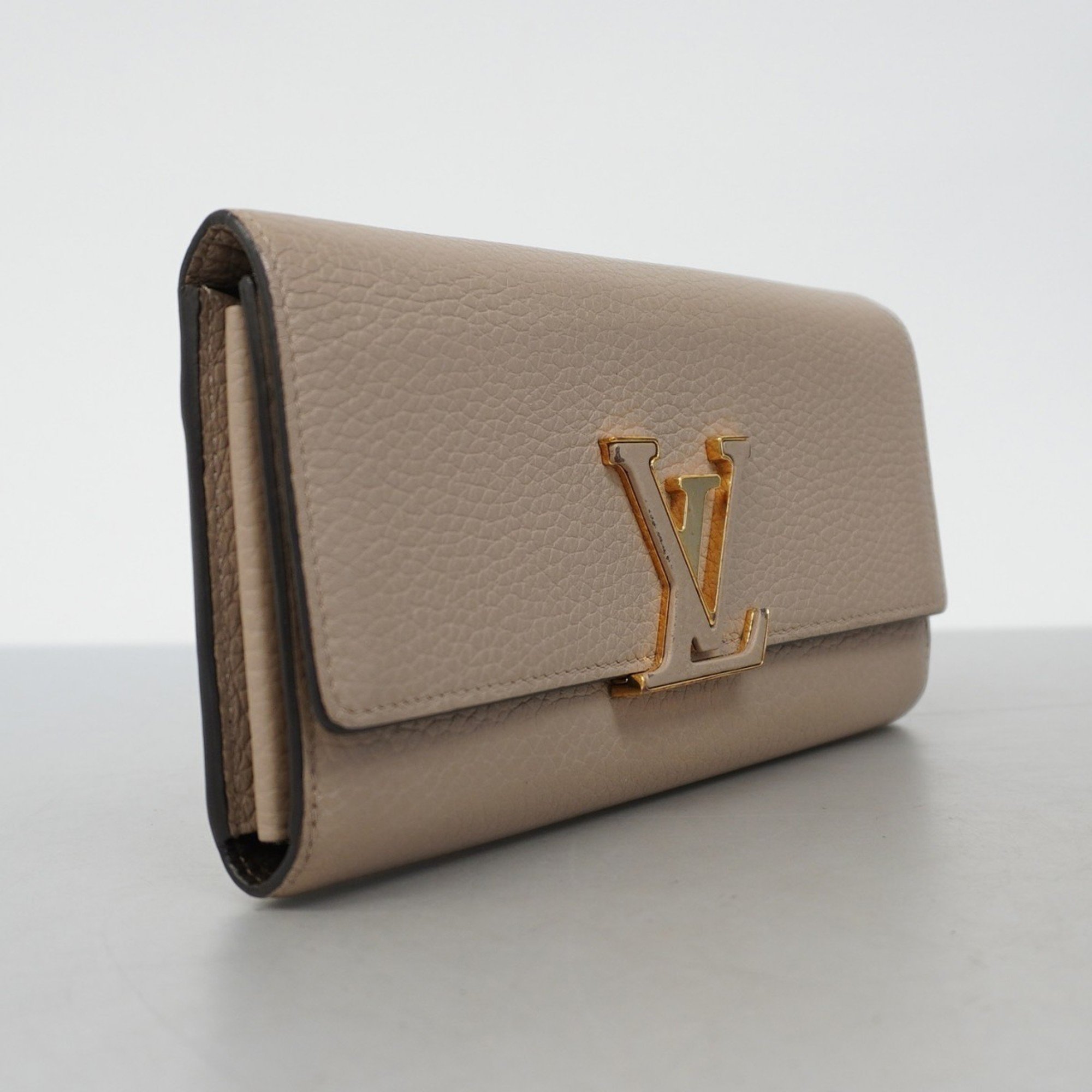 Louis Vuitton Long Wallet Taurillon Portefeuille Capucines M61249 Galle Ladies