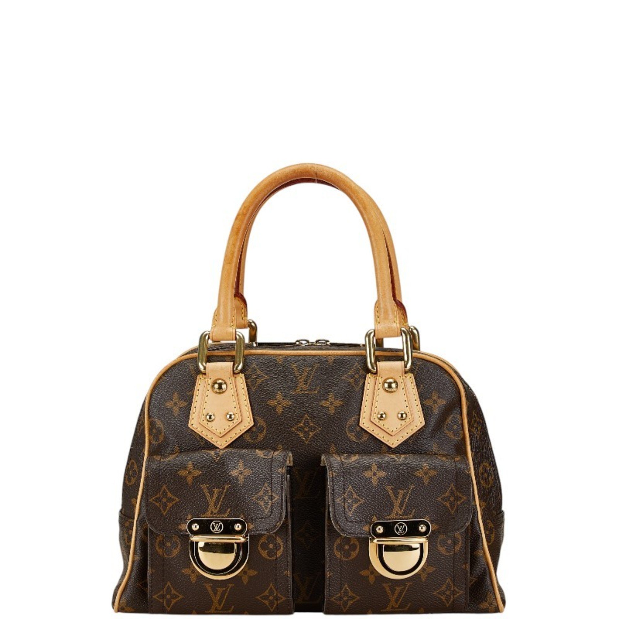 Louis Vuitton Monogram Manhattan PM Handbag M40026 Brown PVC Leather Women's LOUIS VUITTON