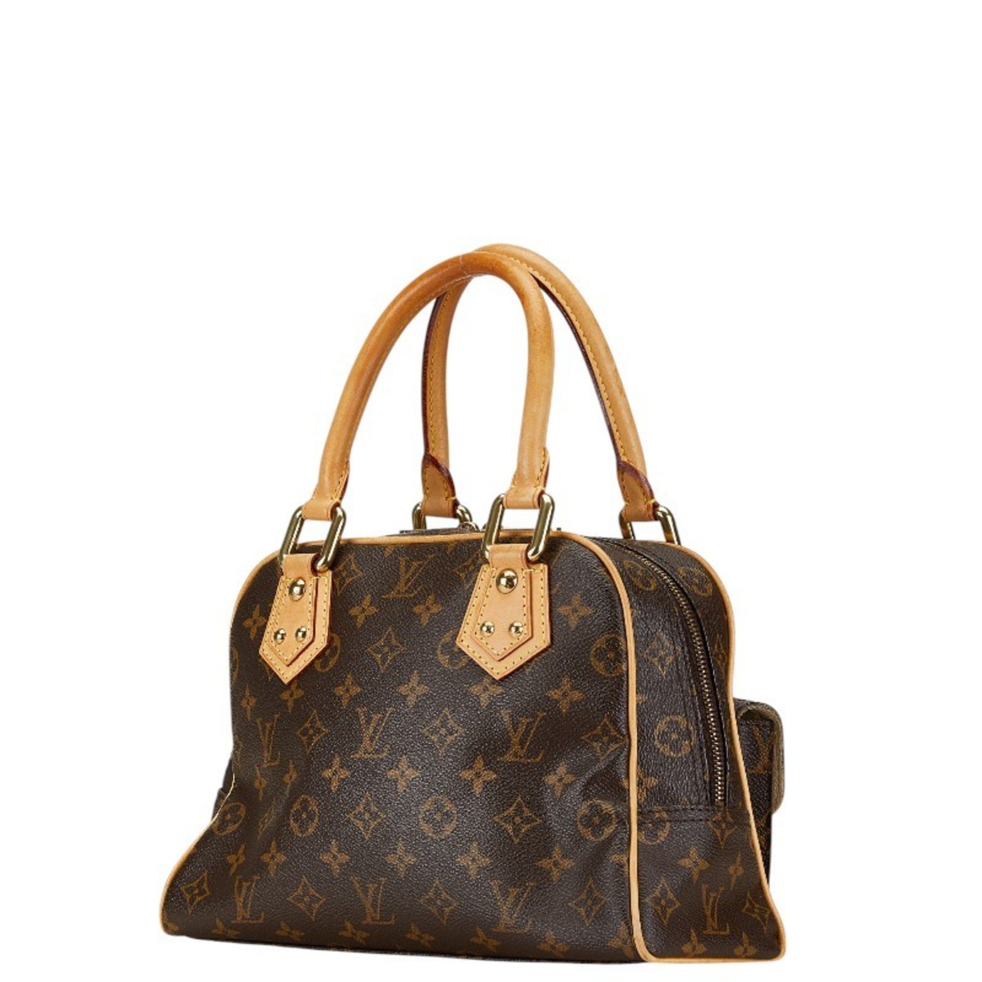 Louis Vuitton Monogram Manhattan PM Handbag M40026 Brown PVC Leather Women's LOUIS VUITTON