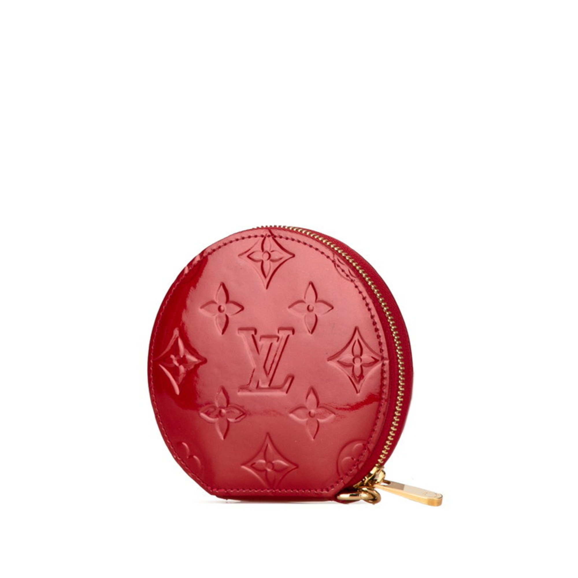 Louis Vuitton Monogram Vernis Porte Monnaie Chapeau Coin Case Purse M91417 Pomme d'Amour Red Patent Leather Women's LOUIS VUITTON