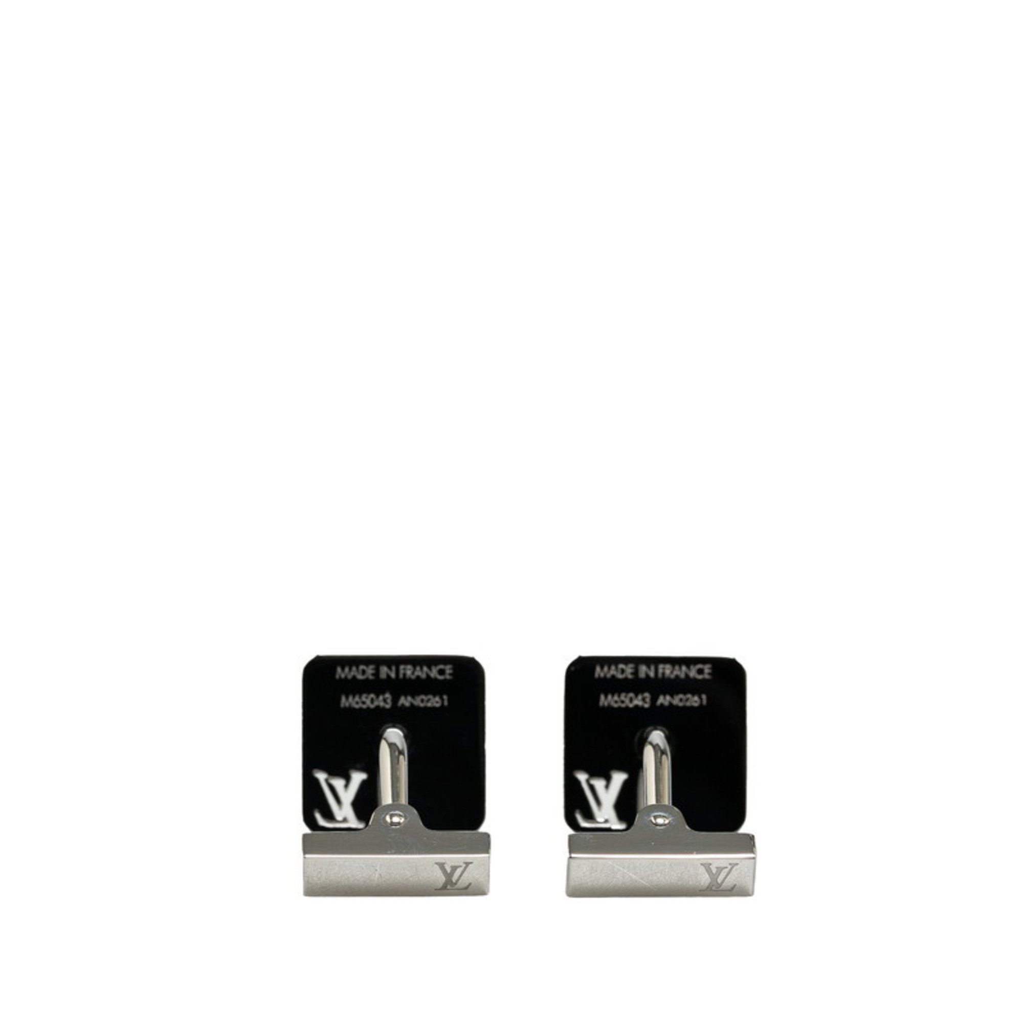 Louis Vuitton Champs Elysees Button de Manchette Cufflinks M65043 Silver Metal Men's LOUIS VUITTON