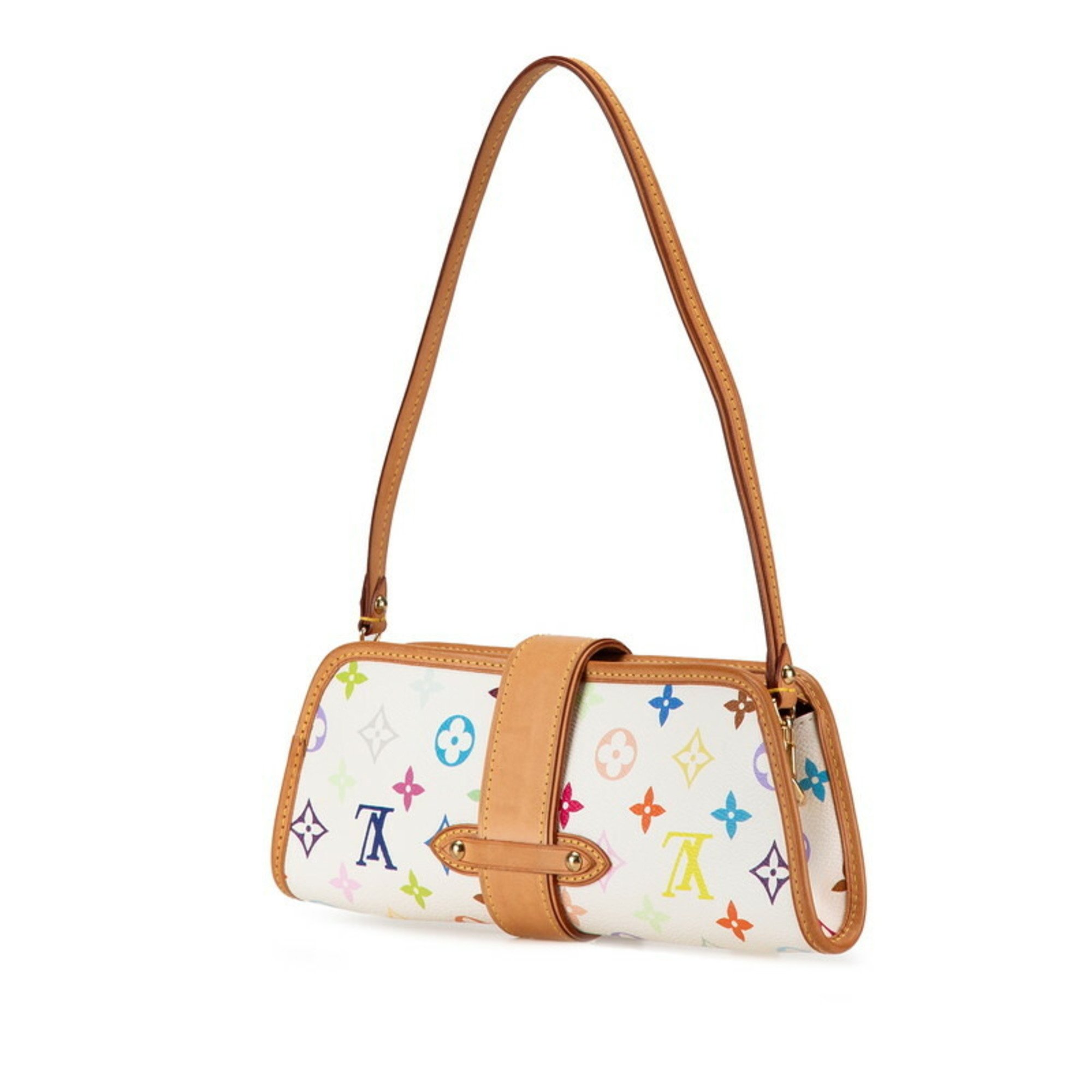 Louis Vuitton Monogram Multicolor Shirley Handbag Shoulder Bag M40049 Blanc White PVC Leather Women's LOUIS VUITTON