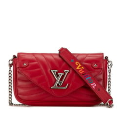 Louis Vuitton New Wave Long Wallet Quilted Pochette M63956 Red Leather Women's LOUIS VUITTON