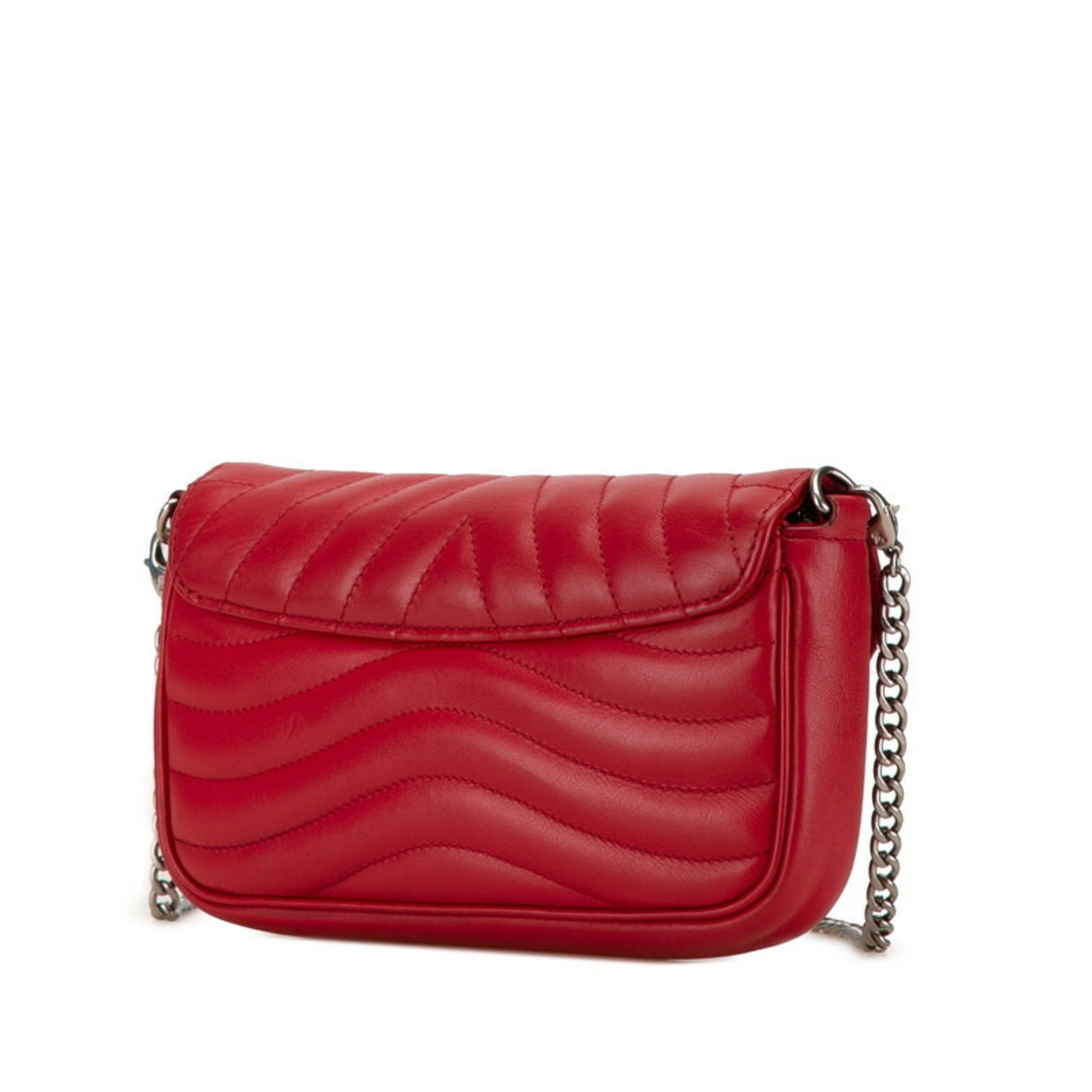 Louis Vuitton New Wave Long Wallet Quilted Pochette M63956 Red Leather Women's LOUIS VUITTON