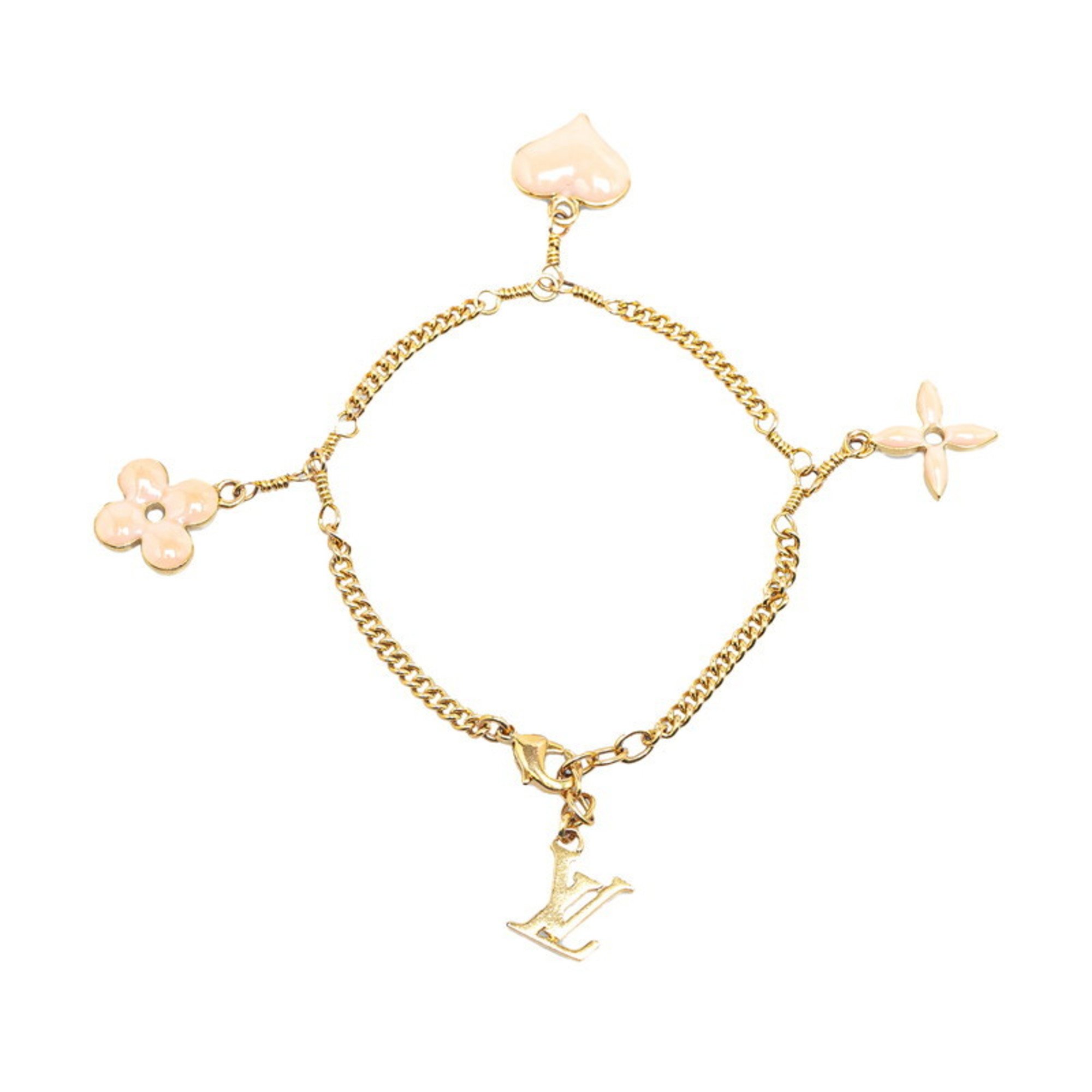 Louis Vuitton Bracelet Sweet Monogram M65478 Gold Pink Plated Women's LOUIS VUITTON