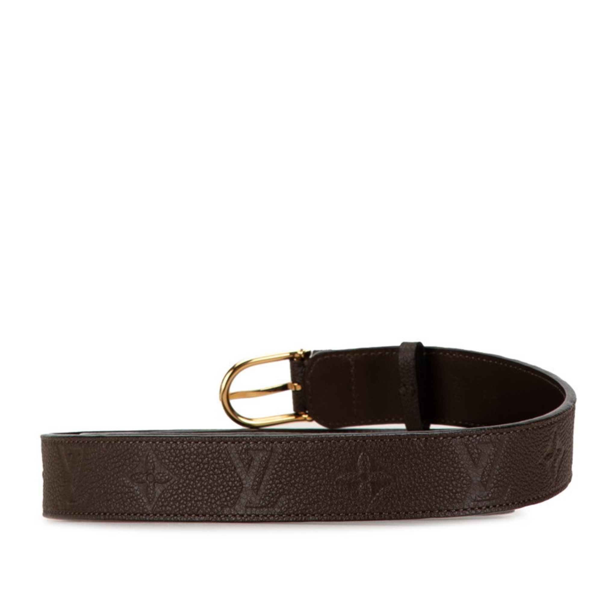 Louis Vuitton Monogram Empreinte Santur 90 Belt 36/90 M9747 Brown Leather Women's LOUIS VUITTON