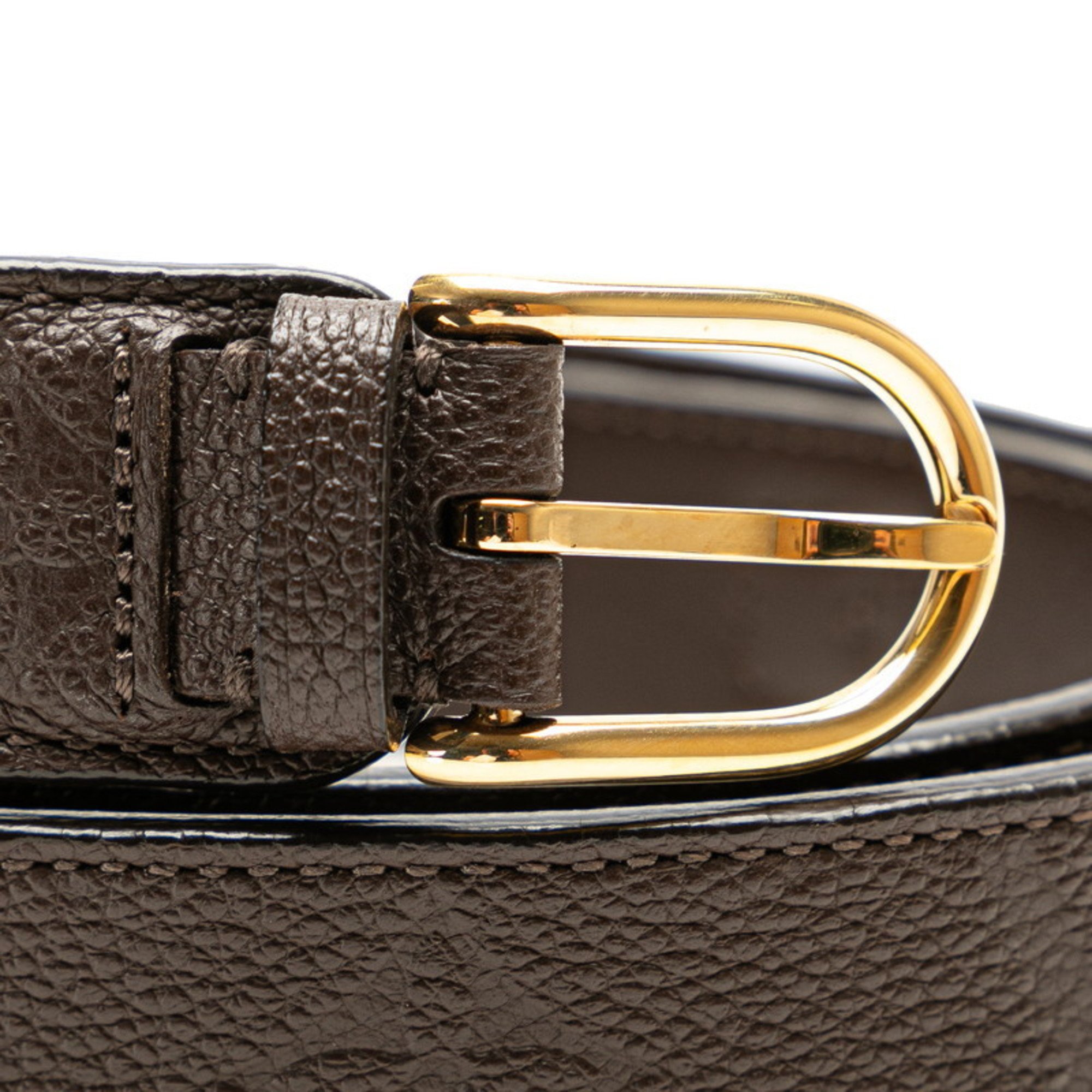 Louis Vuitton Monogram Empreinte Santur 90 Belt 36/90 M9747 Brown Leather Women's LOUIS VUITTON