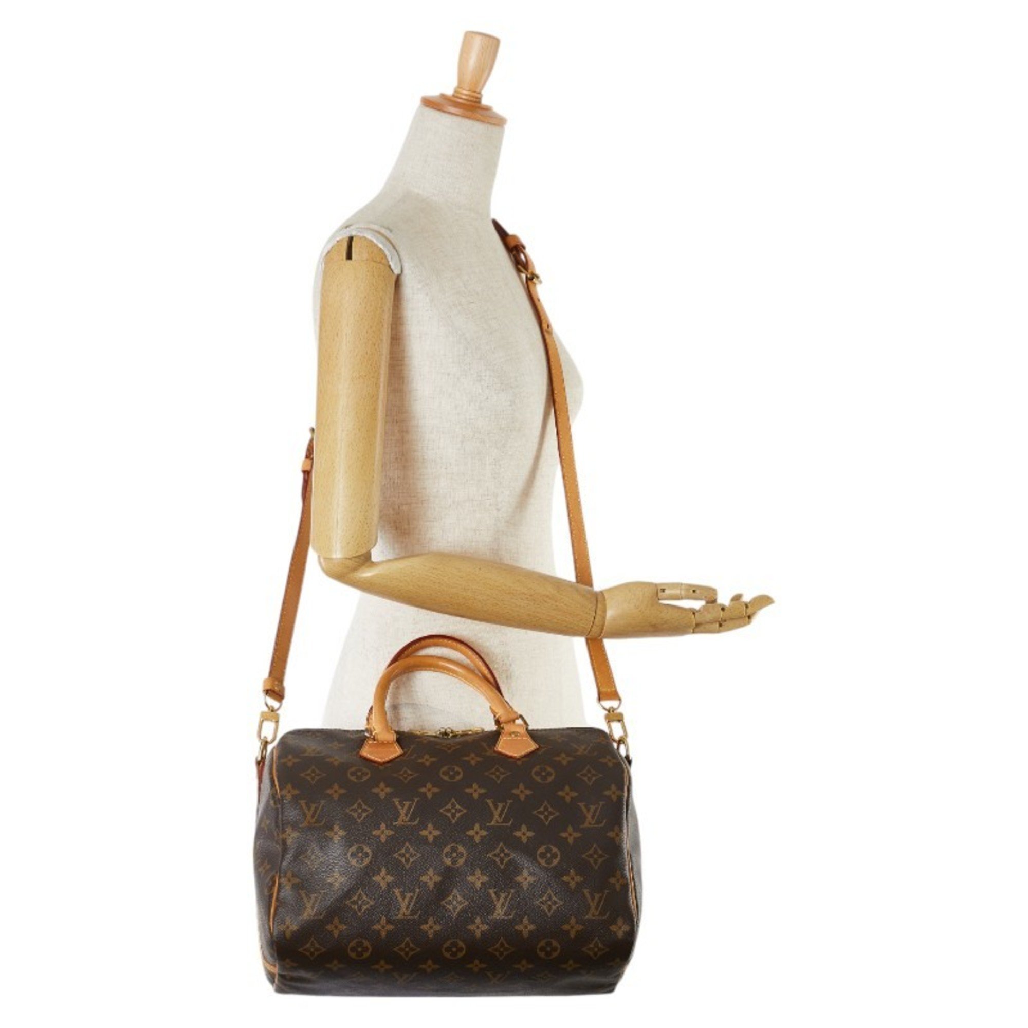 Louis Vuitton Monogram Speedy Bandouliere 30 Handbag Shoulder Bag M41112 Brown PVC Leather Women's LOUIS VUITTON