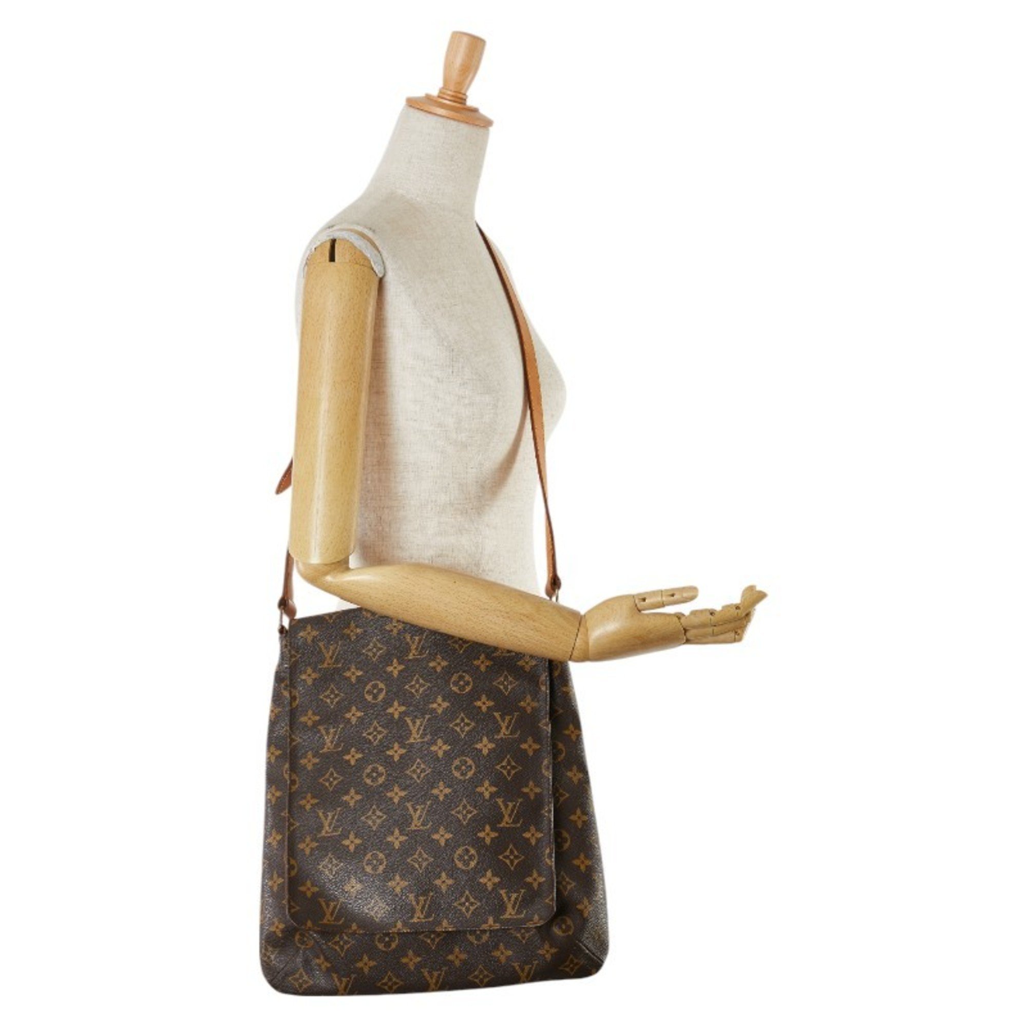 Louis Vuitton Monogram Musette Shoulder Bag M51256 Brown PVC Leather Women's LOUIS VUITTON