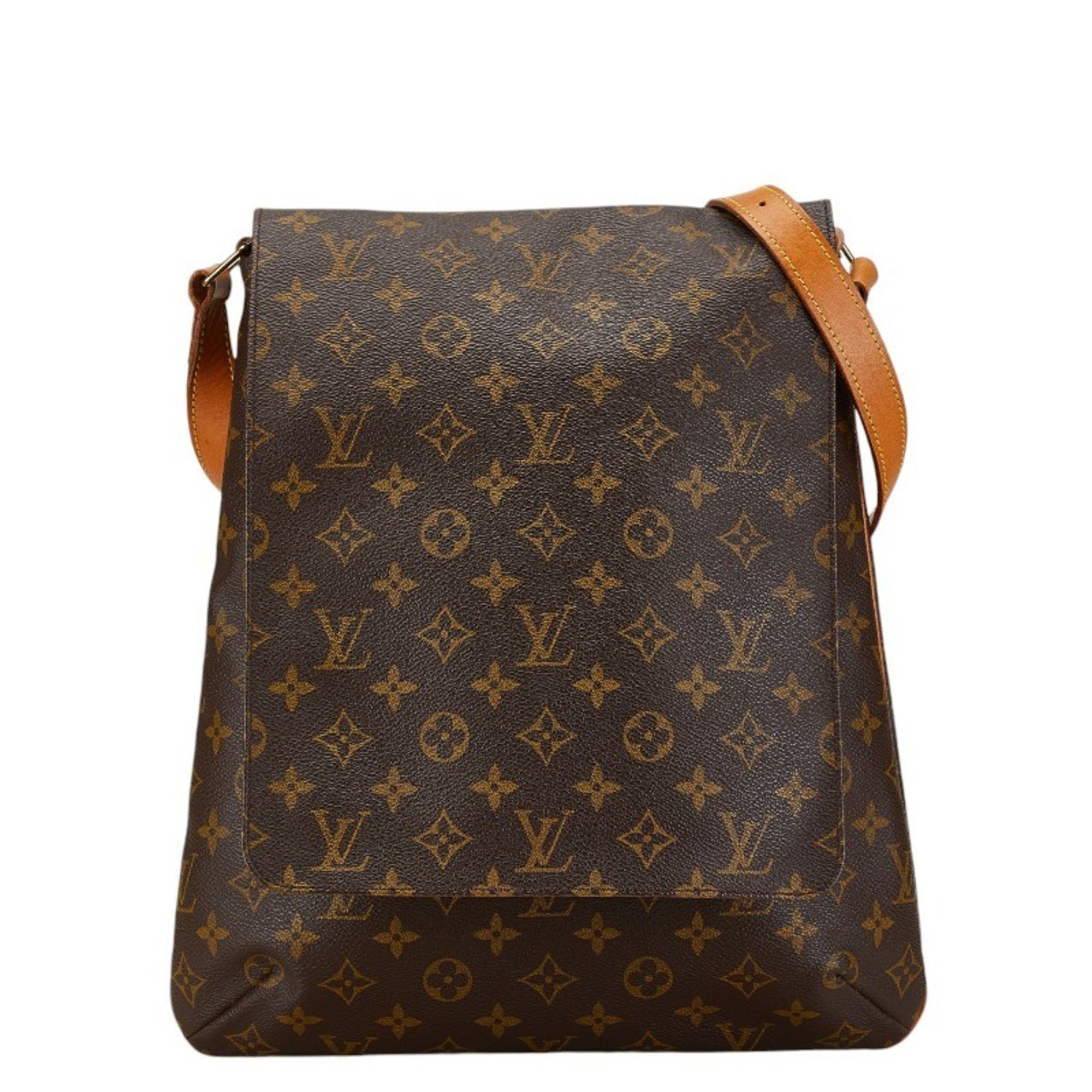 Louis Vuitton Monogram Musette Shoulder Bag M51256 Brown PVC Leather Women's LOUIS VUITTON