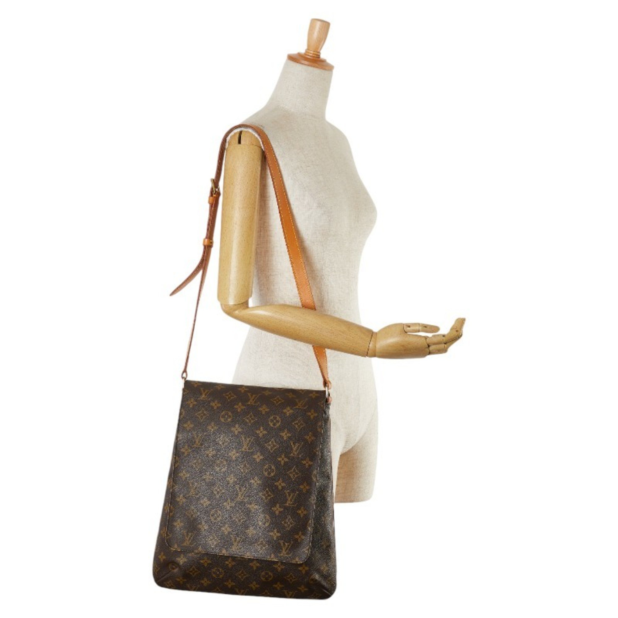 Louis Vuitton Monogram Musette Shoulder Bag M51256 Brown PVC Leather Women's LOUIS VUITTON