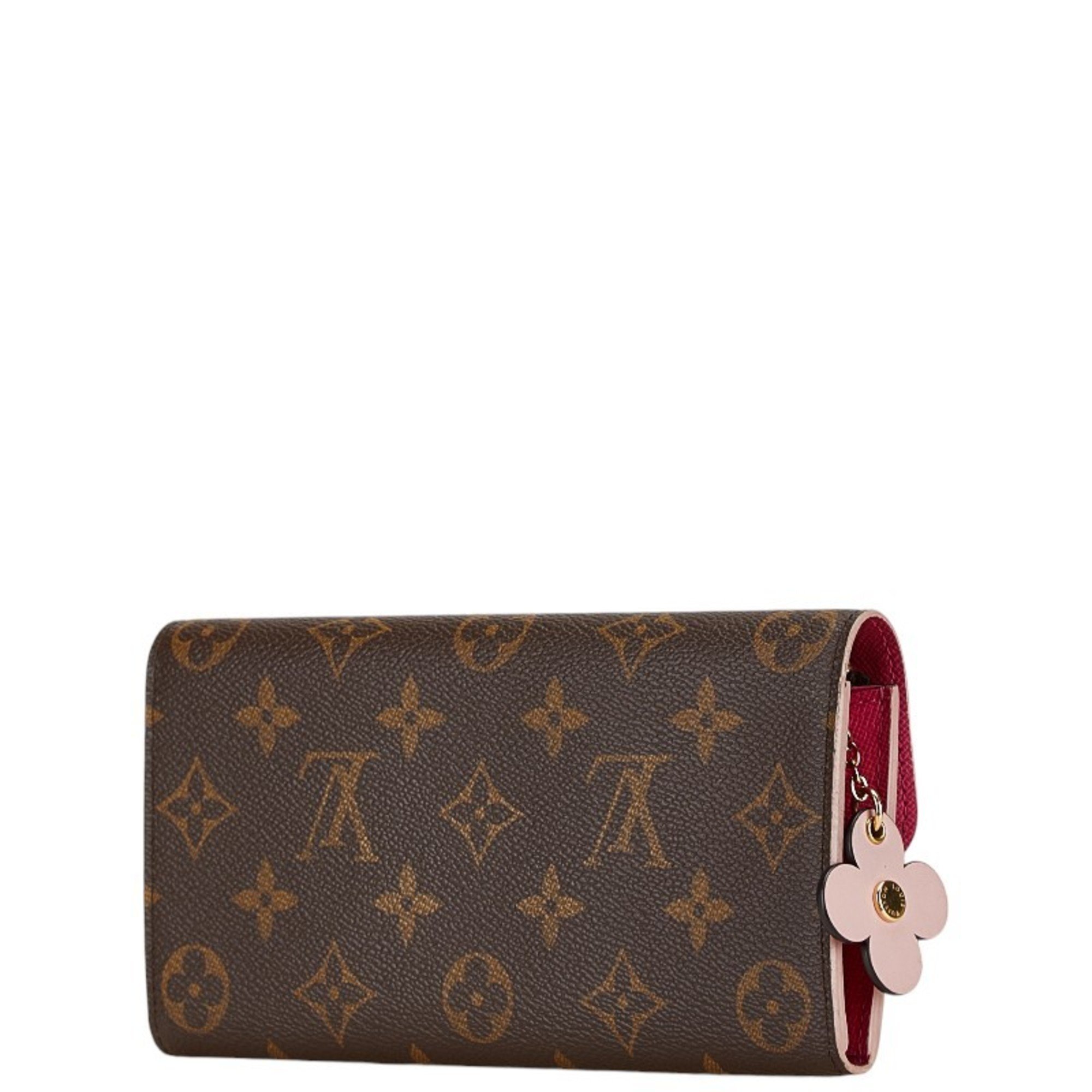 Louis Vuitton Monogram Portefeuille Emily Long Wallet M64202 Brown Rose Ballerine Pink PVC Women's LOUIS VUITTON