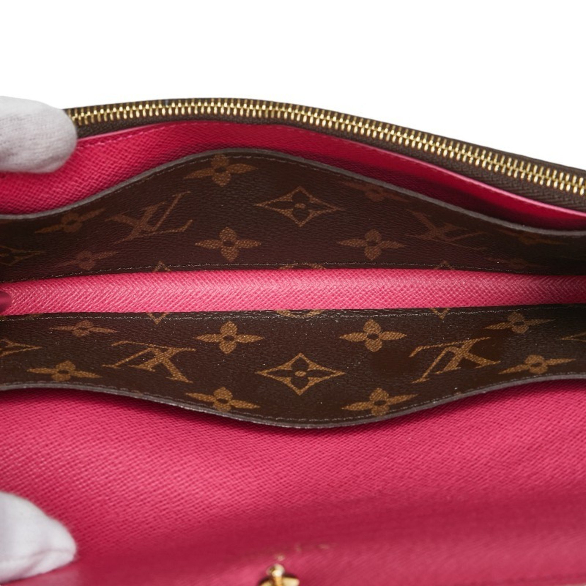 Louis Vuitton Monogram Portefeuille Emily Long Wallet M64202 Brown Rose Ballerine Pink PVC Women's LOUIS VUITTON