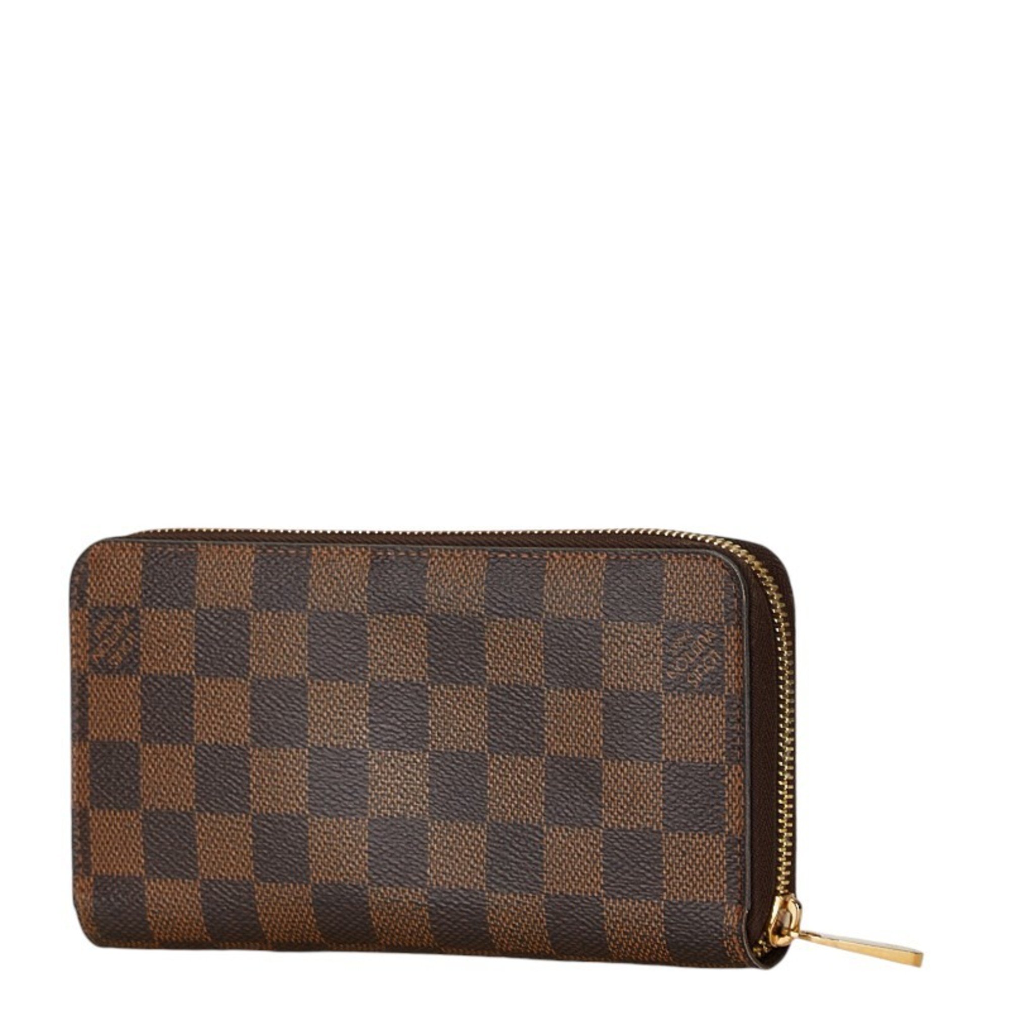 Louis Vuitton Damier Zippy Wallet Round Long N60015 Brown PVC Leather Women's LOUIS VUITTON