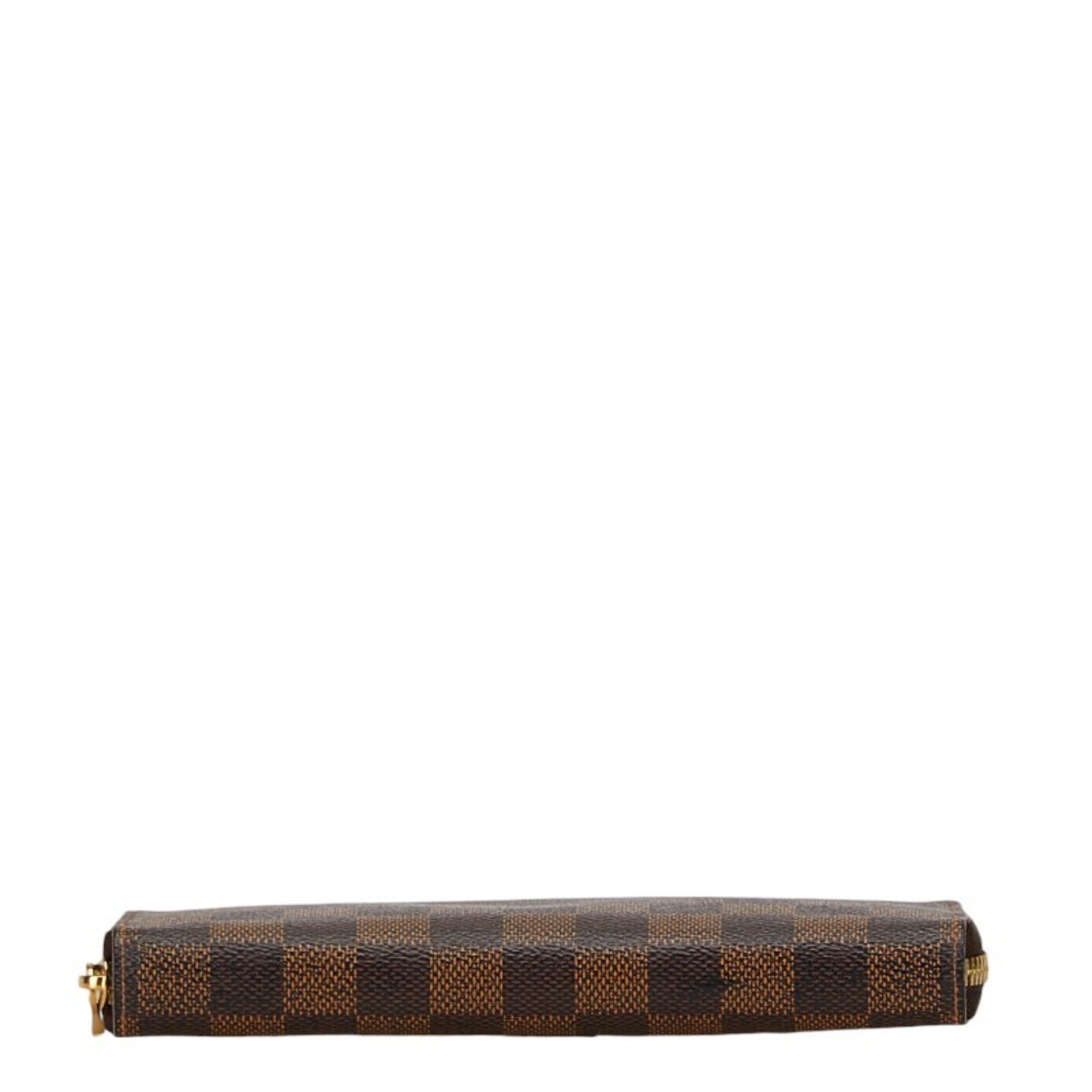 Louis Vuitton Damier Zippy Wallet Round Long N60015 Brown PVC Leather Women's LOUIS VUITTON