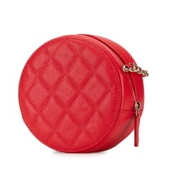 Chanel Matelasse Chain Shoulder Bag Red Caviar Skin Women's CHANEL