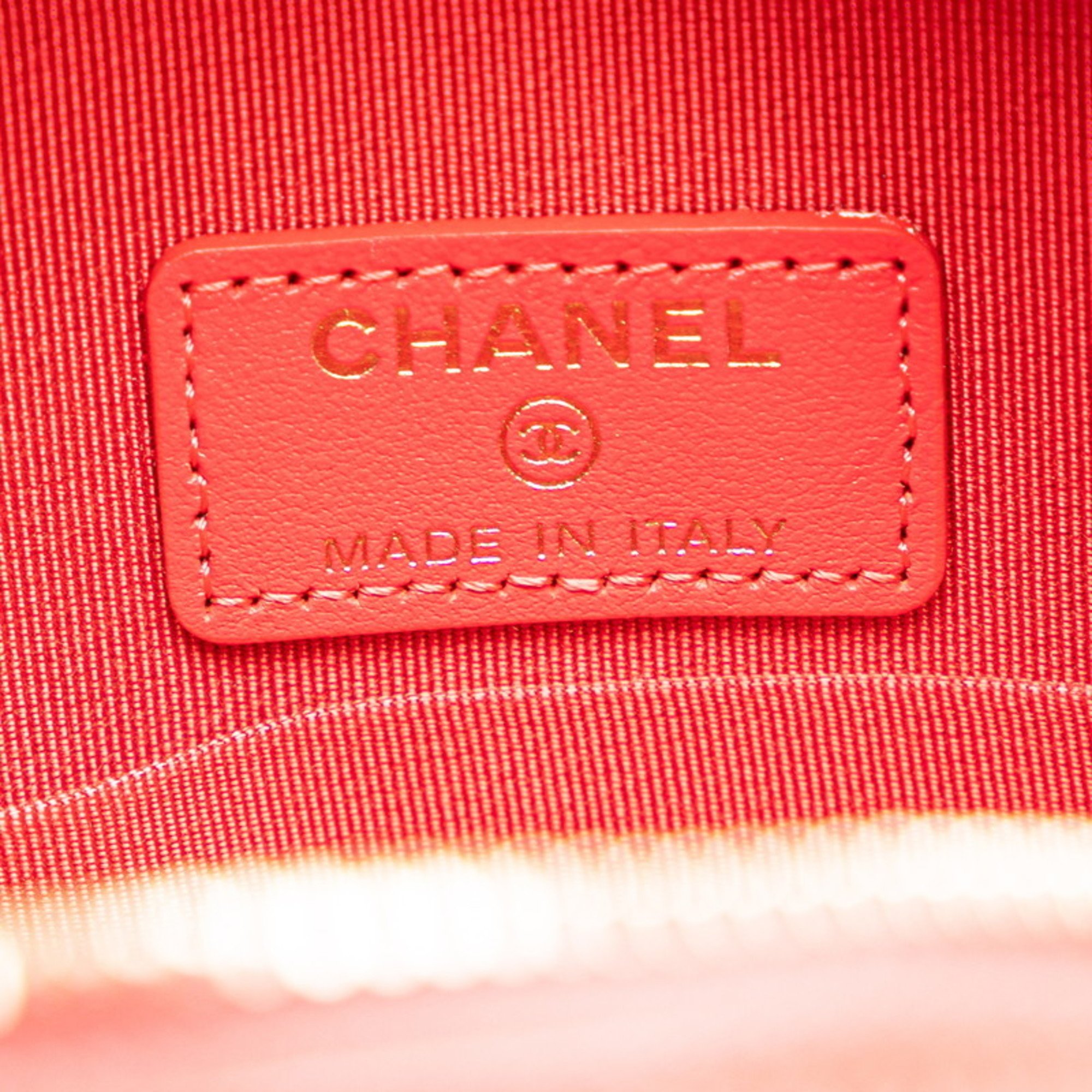 Chanel Matelasse Chain Shoulder Bag Red Caviar Skin Women's CHANEL