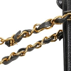 Chanel Coco Mark Chain Shoulder Bag Black Caviar Skin Women's CHANEL